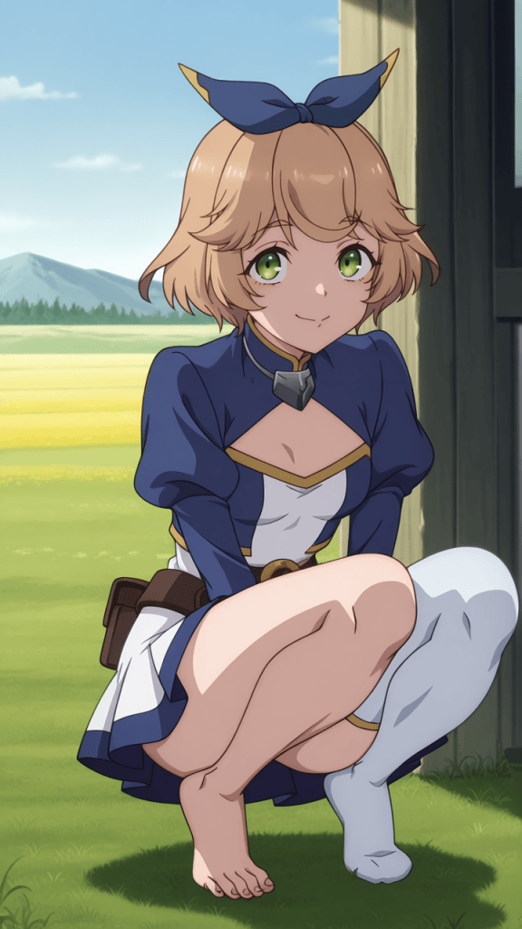 Cluny Cluciel, guerriera anime dai capelli corti e occhi verdi. Personaggio di Da Contadino a Spadaccino.