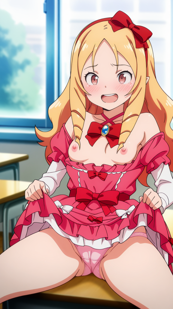 Ero manga: Yamada Elf, anime girl in abito rosa. Erotico.