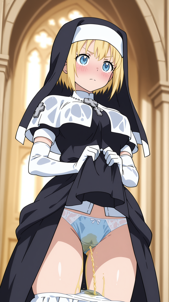 Fanart erotica di Iris (Fire Force) che fa pipì. Immagine ad alta risoluzione.