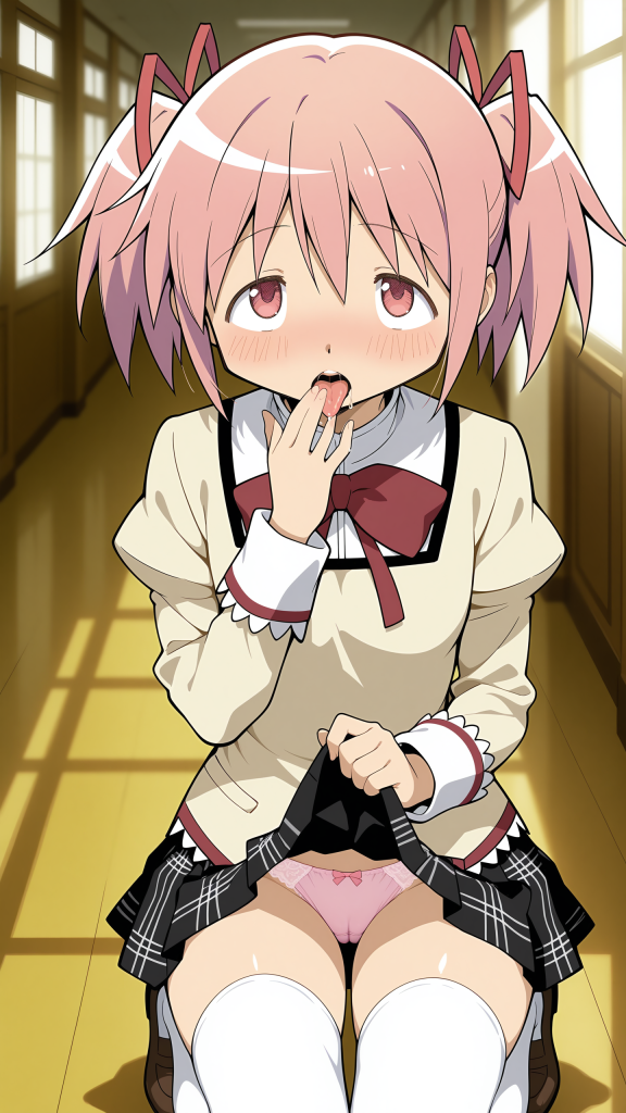 Madoka Kaname (魔法少女まどか☆マギカ). Immagine erotica, fan service.