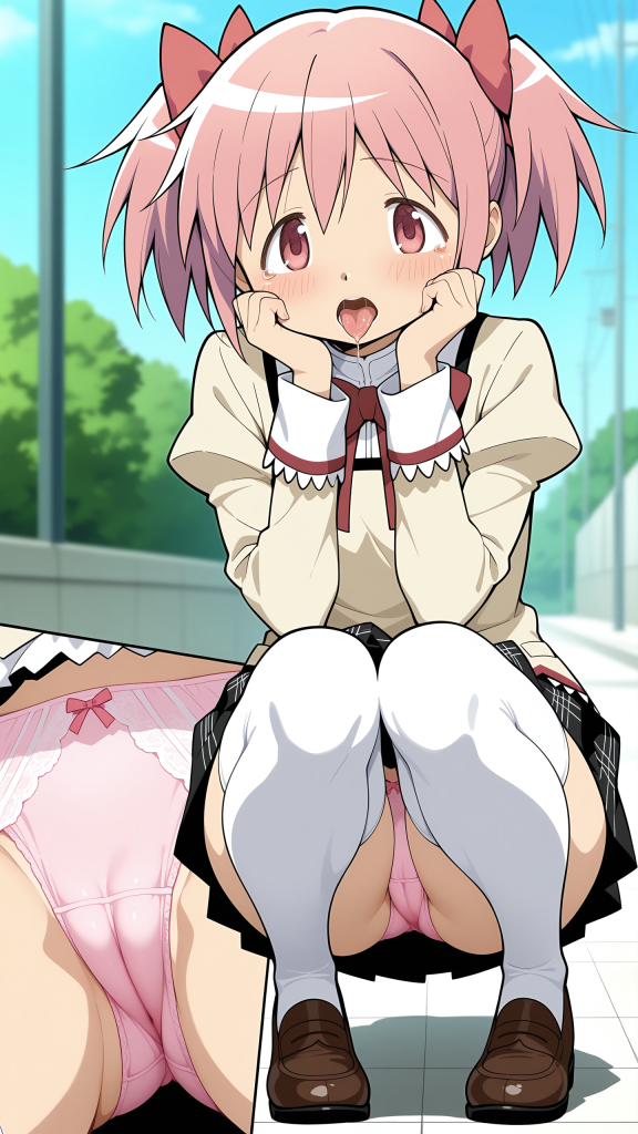 Madoka Kaname (魔法少女まどか☆マギカ). Anime erotico, fan service.