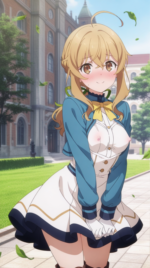 Monica Everett, Silent Witch. Manga erotico con ragazza anime bionda in uniforme scolastica.