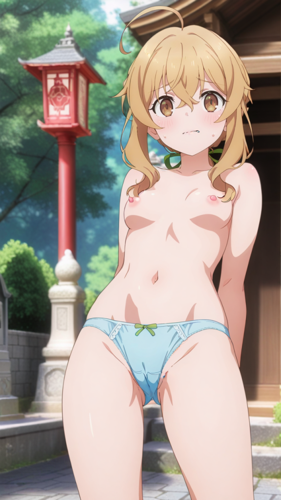 Monica Everett, Silent Witch, anime girl in lingerie azzurra. Immagine erotica.