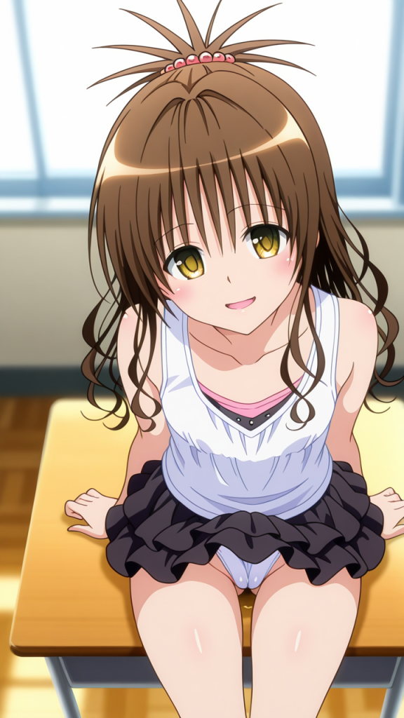 Ero-immagine di To LOVE-Ru: Mikan Yuuki, anime girl sorridente.