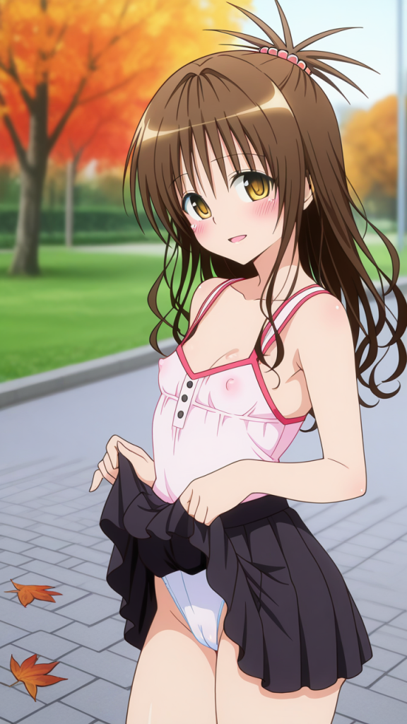 Ero immagine di To LOVEる - Mikan Yuuki. Anime girl con minigonna.
