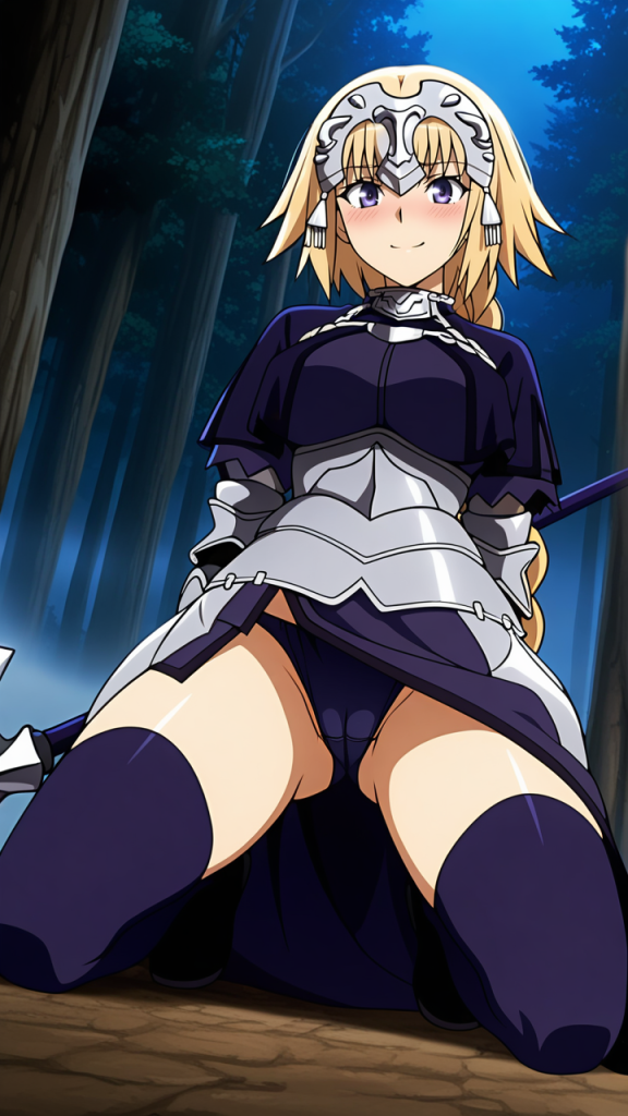 Fanart AI di Jeanne d'Arc da Fate/Apocrypha. Personaggio anime femminile.
