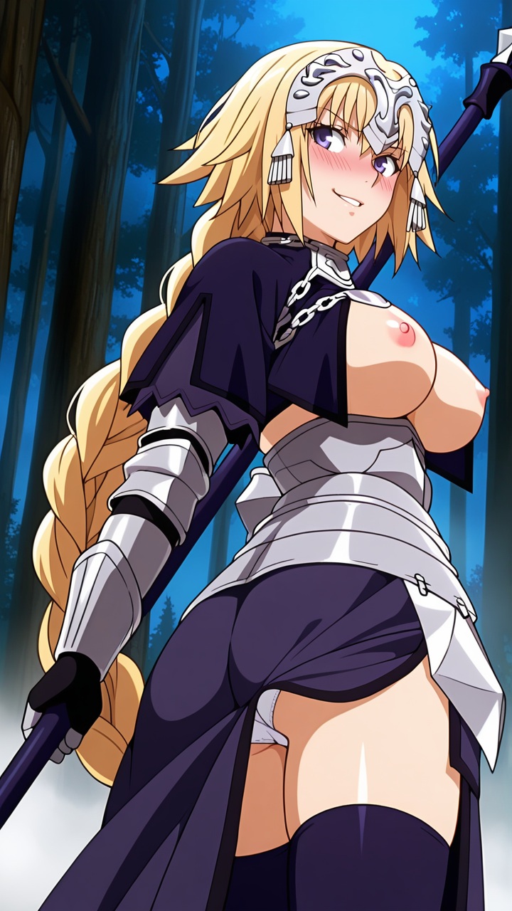 Fate/Apocrypha: Jeanne d'Arc AI. Immagine erotica di Jeanne d'Arc, personaggio anime.