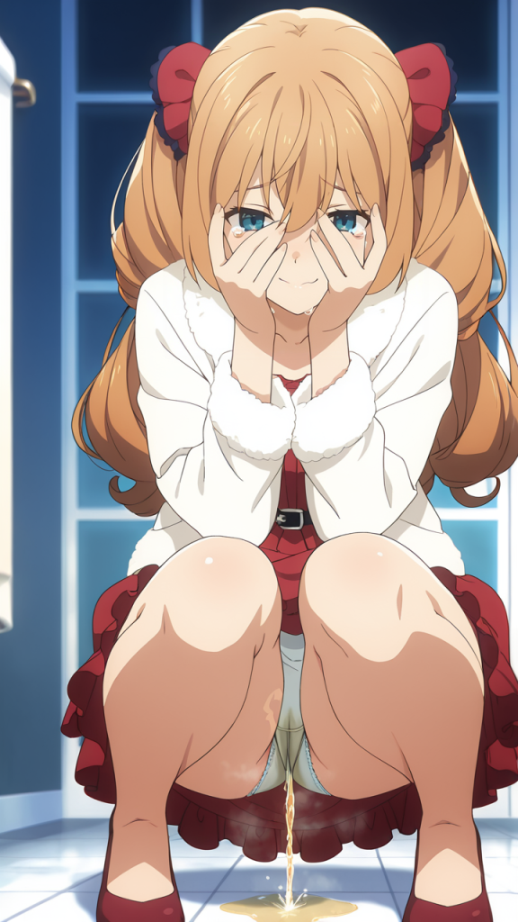 Anime: Isabel Norton (Silent Witch) fa pipì. Ero-immagine AI.