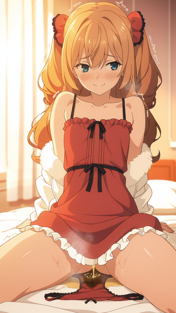 Isabelle Norton (Silent Witch) fa pipì a letto. Anime erotico AI.