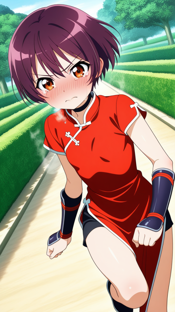 紫髪くせ毛ショートロリ 美少女エロ AI エロ画像