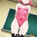 【エロ画像】桜色ツインおさげむっちり×バイブ責め_AI