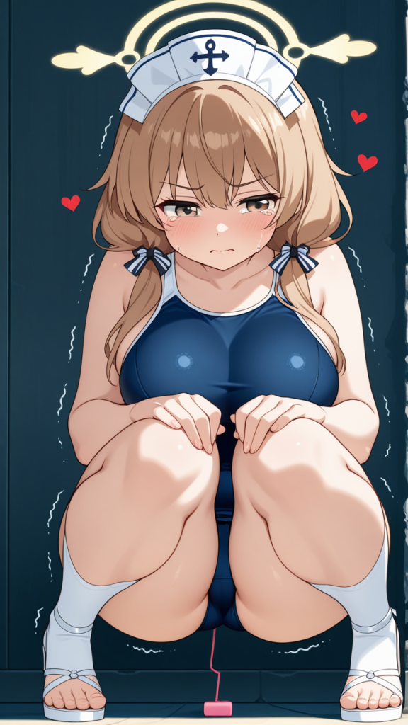 茶髪ツインテール巨乳むっちり バイブ責め AI エロ画像