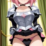 【エロ画像】ピンク髪ショート巨乳眼鏡×バック・後背位_AI