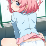 【エロ画像】ピンク髪サイドテールロリ×バック・後背位_AI