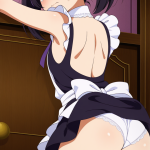 【エロ画像】黒青グラデーションロールツイン×バック・後背位_AI