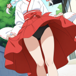 【エロ画像】白髪ツインおさげ筋肉質×野外露出_AI_アニメエロ画像