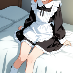 【エロ画像】オレンジボブグラマラス×寝起き・パジャマ_AI_アニメエロ画像