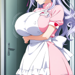 【エロ画像】青髪ウェーブロング小柄×巨乳・爆乳_AI_アニメエロ画像