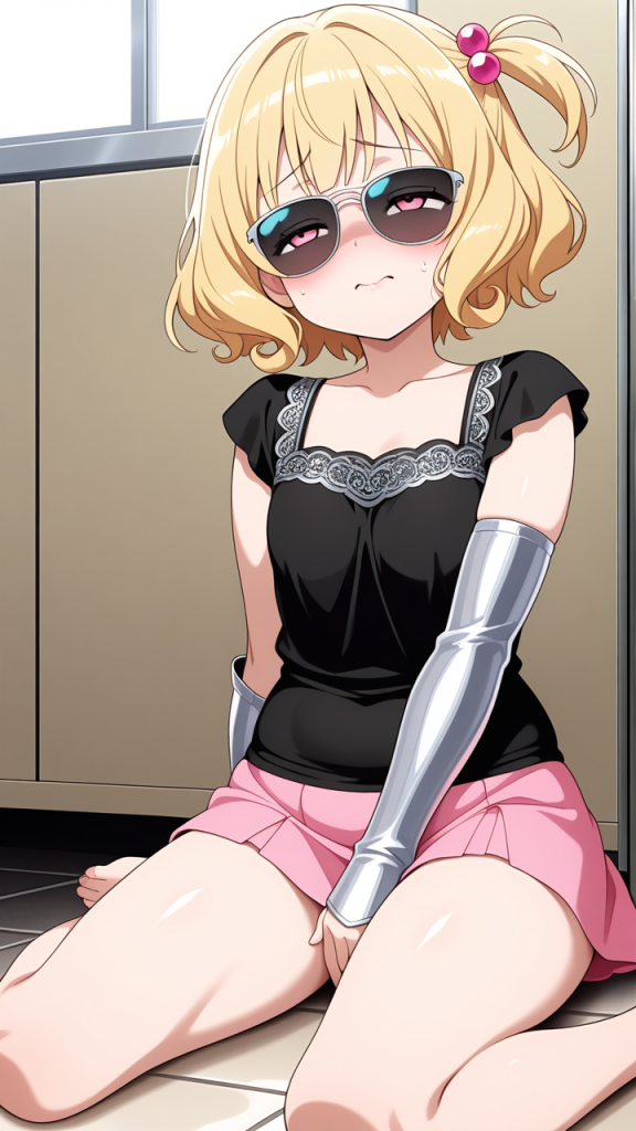 金髪サイドテールむっちり小柄 オナニー・自慰_アニメエロ画像 AI エロ画像