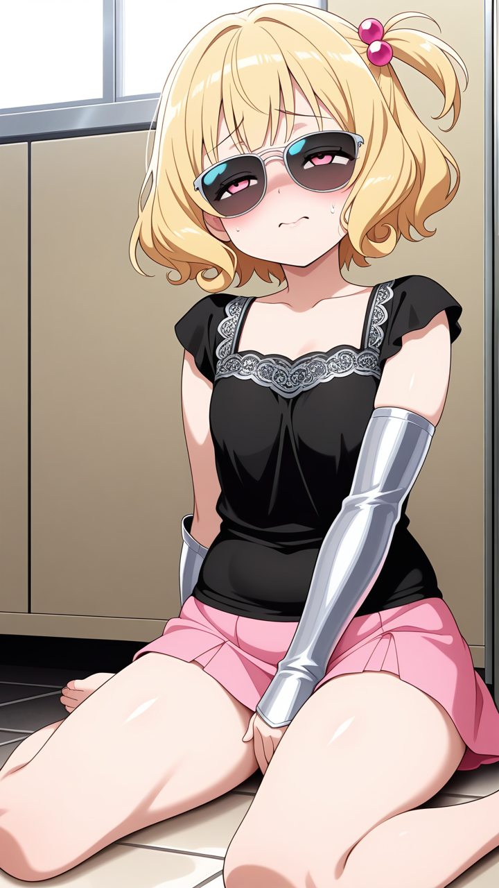金髪サイドテールむっちり小柄 オナニー・自慰_アニメエロ画像 AI エロ画像