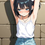 【エロ画像】黒髪サイドテール貧乳小柄×縛り・拘束_AI_アニメエロ画像