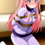 【エロ画像】桜色ロングストレートむっちり小×縛り・拘束_AI_アニメエロ画像