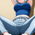 【エロ画像】銀髪外ハネボブグラマラス×手縛り・拘束_AI_アニメエロ画像