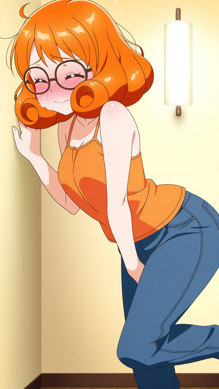 オレンジアップ巨乳むっちり オナニー・自慰_アニメエロ画像 AI エロ画像