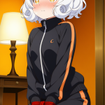 【エロ画像】白髪お団子ふんわりむっちり×手縛り・拘束_AI_アニメエロ画像