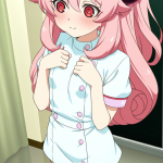 【エロ画像】ピンク髪ハーフアップ長身貧乳×貧乳・微乳_AI_アニメエロ画像