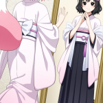 【エロ画像】桜色サイドテール細身長身×鏡越し_AI_アニメエロ画像