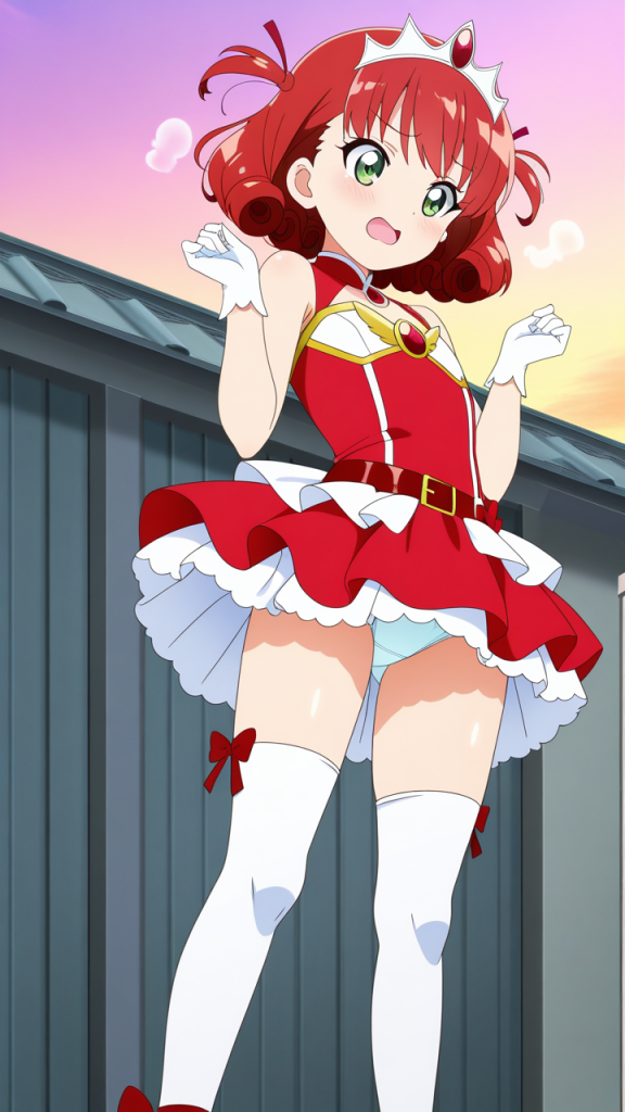 赤髪サイドテール長身貧乳 美少女エロ_アニメエロ画像 AI エロ画像