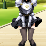 【エロ画像】白髪ツインテールスレンダー×野外露出_AI_アニメエロ画像