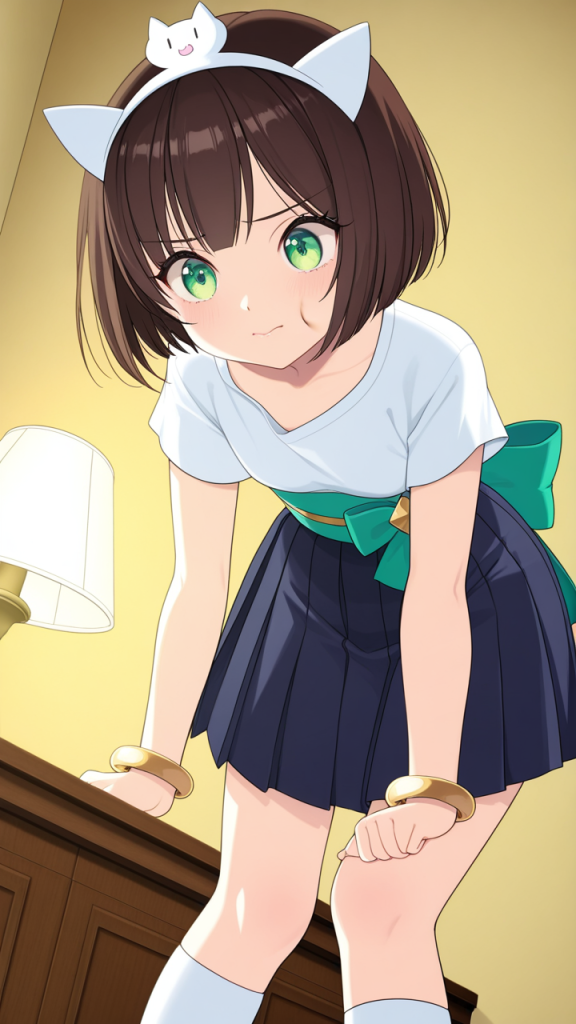 茶髪刈り上げショート小柄むっち 貧乳・微乳_アニメエロ画像 AI エロ画像