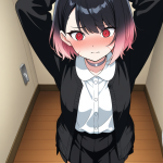 【エロ画像】ピンク髪アップスタイルむっちり×縛り・拘束_AI_アニメエロ画像