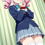 【エロ画像】水色ツインテールむっちり×手縛り・拘束_AI_アニメエロ画像