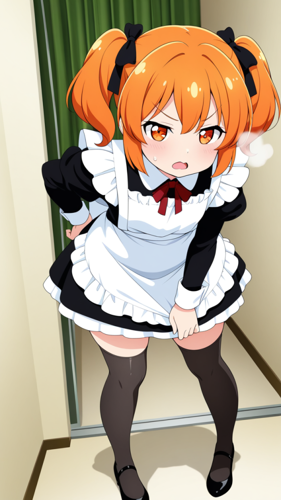 オレンジツインテールむっちり 美少女エロ_アニメエロ画像 AI エロ画像