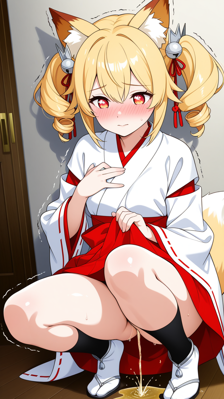 水色ツインテール長身スレンダー おしっこ・放尿_アニメエロ画像 AI エロ画像