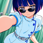 【エロ画像】青髪ショート貧乳長身×ナース服_AI_アニメエロ画像