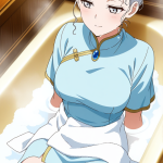 【エロ画像】白髪セミロング高身長スレンダー×お風呂・入浴_AI_アニメエロ画像