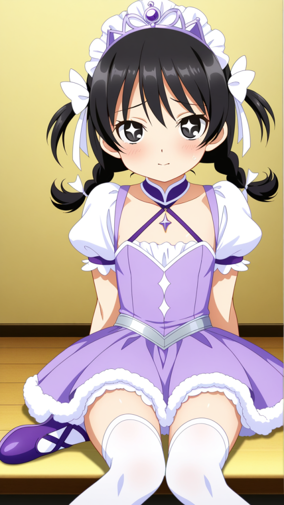 紫髪ツインおさげ貧乳 貧乳・微乳_アニメエロ画像 AI エロ画像