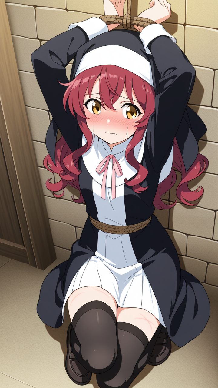 赤髪外ハネショート高身長スレン 縛り・拘束_アニメエロ画像 AI エロ画像