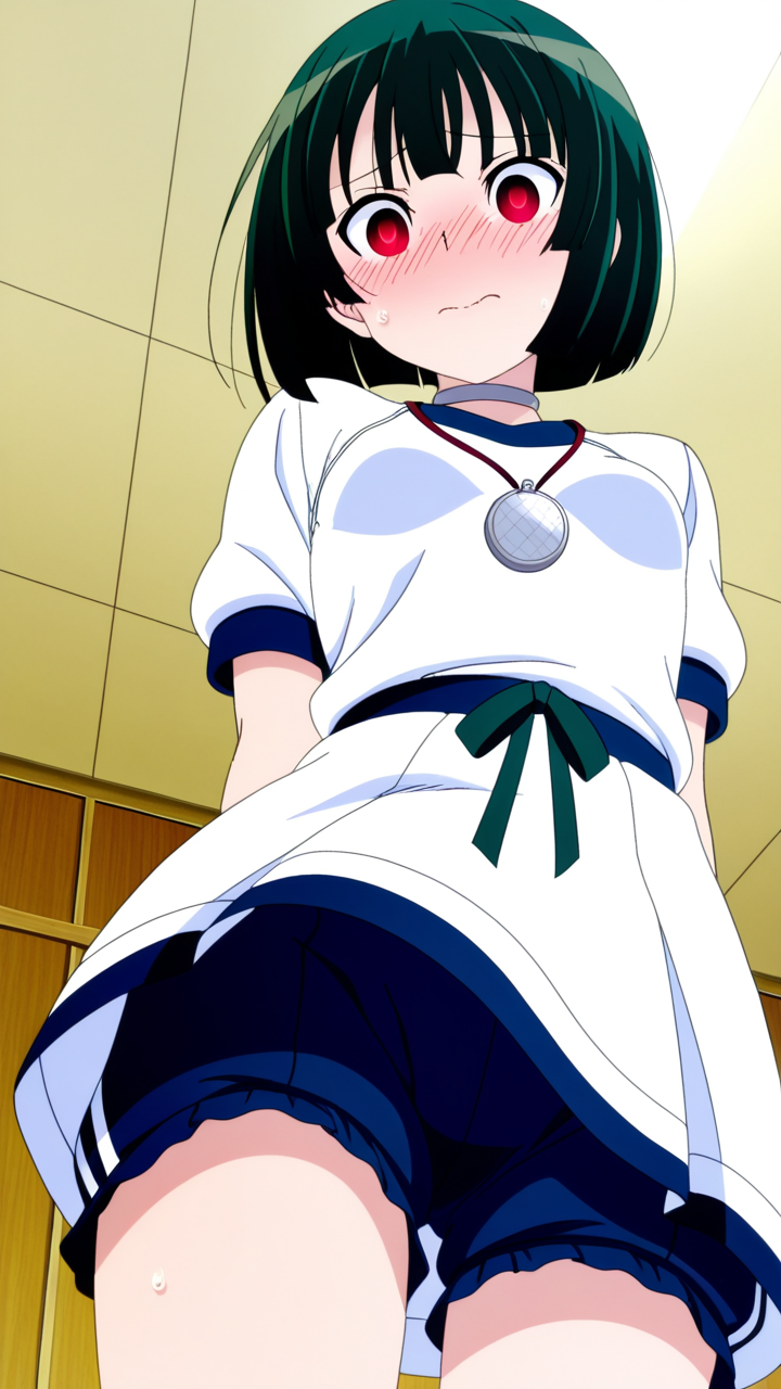 深緑ボブ貧乳長身 体操服・ブルマ_アニメエロ画像 AI エロ画像