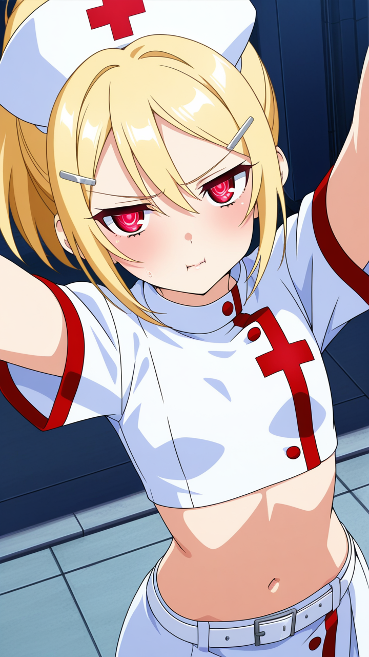 金髪ポニーテール貧乳小柄 貧乳・微乳_アニメエロ画像 AI エロ画像