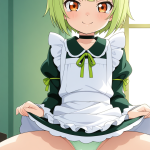 【エロ画像】ライム色ショート貧乳ドラゴンメ×バック・後背位_AI_アニメエロ画像