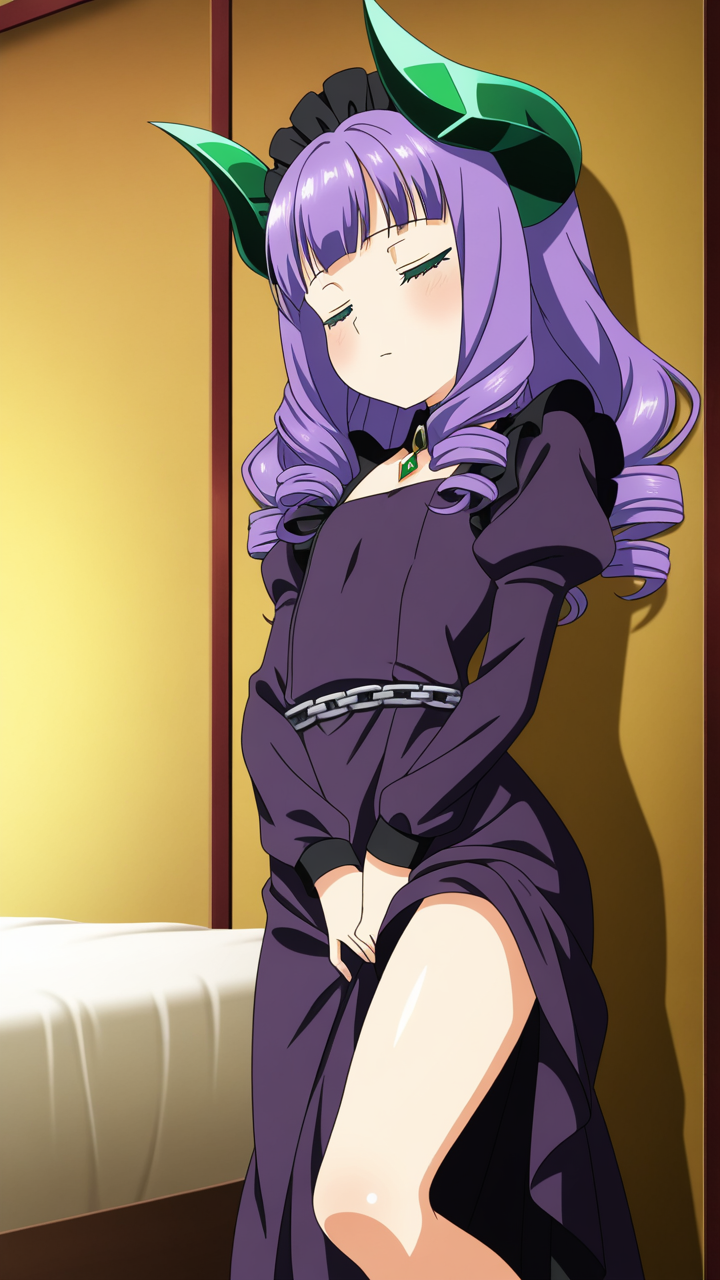 紫髪内巻きセミロング貧乳 オナニー・自慰_アニメエロ画像 AI エロ画像