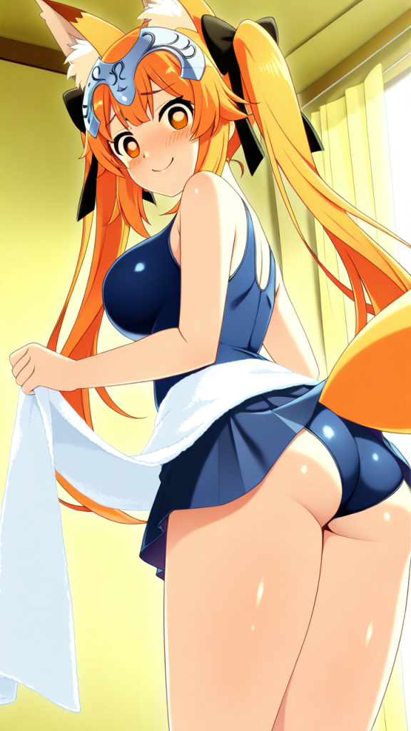 紫髪ツインテールむっちり バック・後背位_アニメエロ画像 AI エロ画像