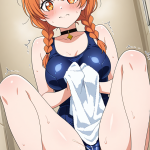 【エロ画像】紫髪ツインおさげ巨乳×潮吹き_AI_アニメエロ画像