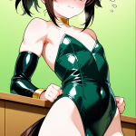 【エロ画像】茶髪ポニーテール筋肉質×貧乳・微乳_AI_アニメエロ画像