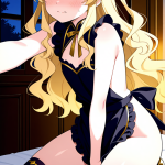 【エロ画像】金髪ウェーブロング貧乳長身×オナニー・自慰_AI_アニメエロ画像